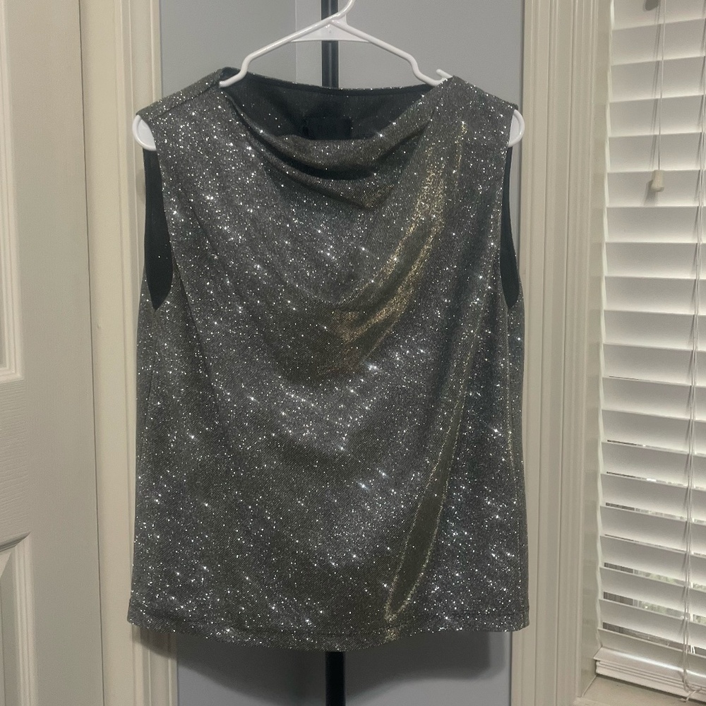NWT RTA women's Disco Bronze top blouse size S cowl neck Beautiful.  #0247